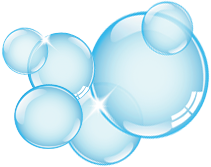 Cartoon bubbles on transparent background.